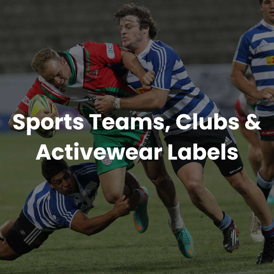 Sports teams, clubs & activewear labels